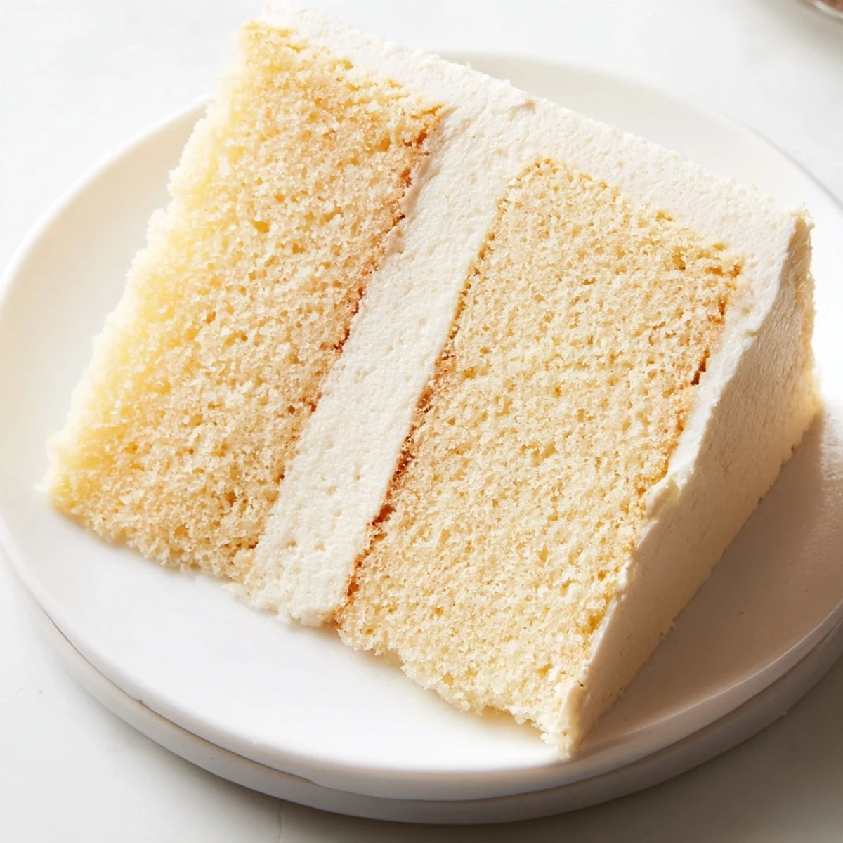 Fluffy, golden Simple 3-Ingredient Vanilla Sponge Cake, perfect for dessert, ready to slice.