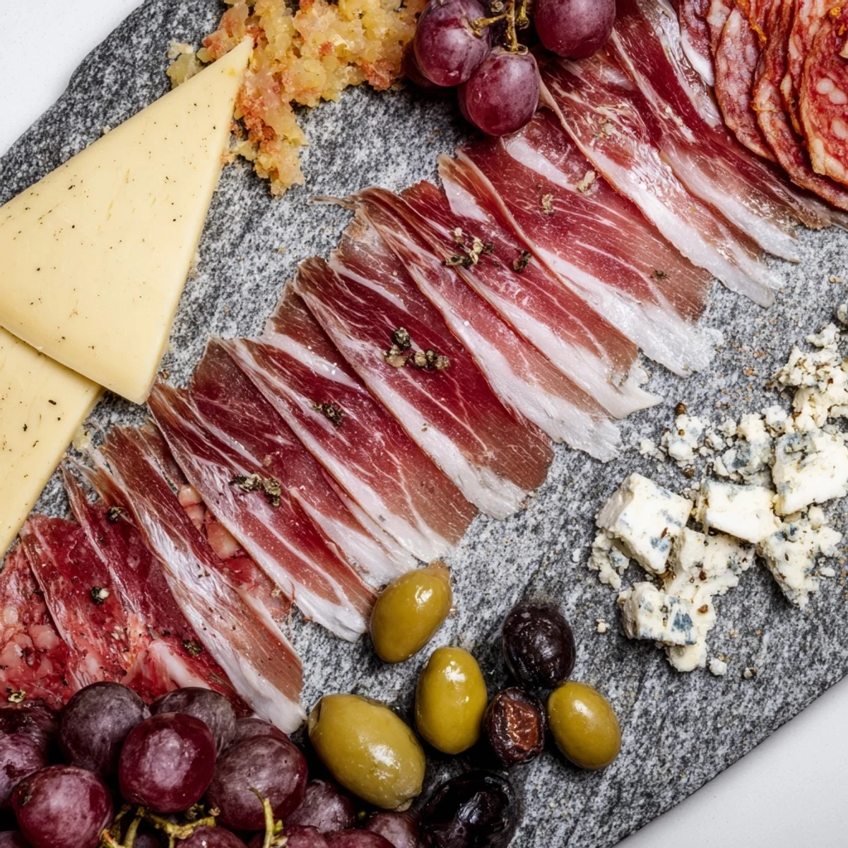 A rustic, eye-catching image reveals The Industrial Slate charcuterie board, perfect for sharing and easy to make.