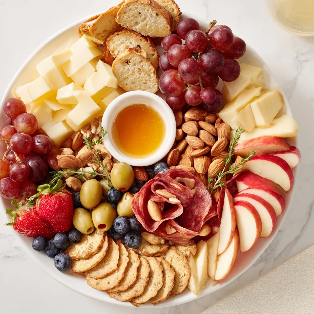 Quick Charcuterie Snack Board, vibrant with cheeses, fruits, and meats, ready for easy entertaining.