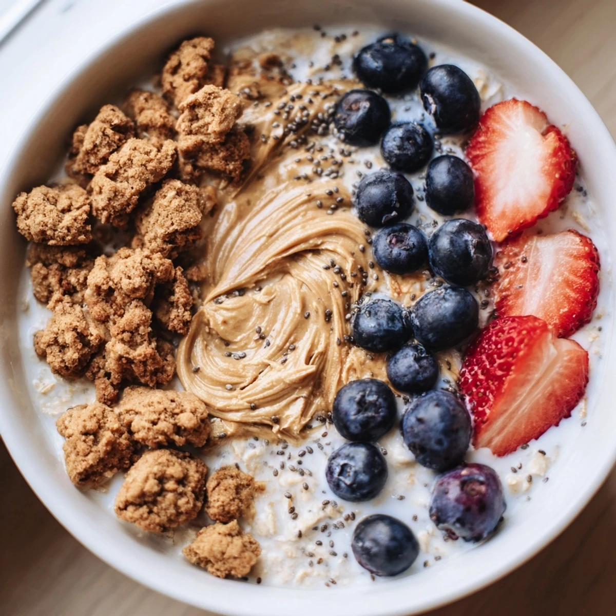 Rich, espresso-infused Overnight Oats Gourmet Makeover, perfect for a quick, energizing morning meal.