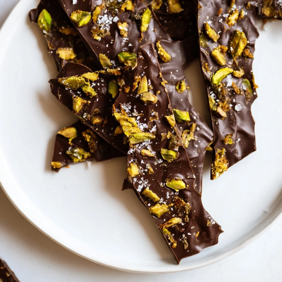 Golden kataifi chocolate crunch bark, a visually appealing dessert with crispy phyllo and dark chocolate.