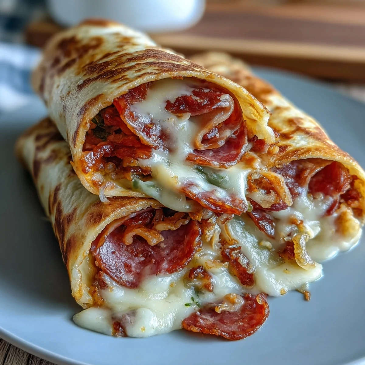 A quick and satisfying low-carb Italian sub wrap, featuring savory deli meats, melted cheese, and zesty Italian dressing folded into a warm tortilla.  