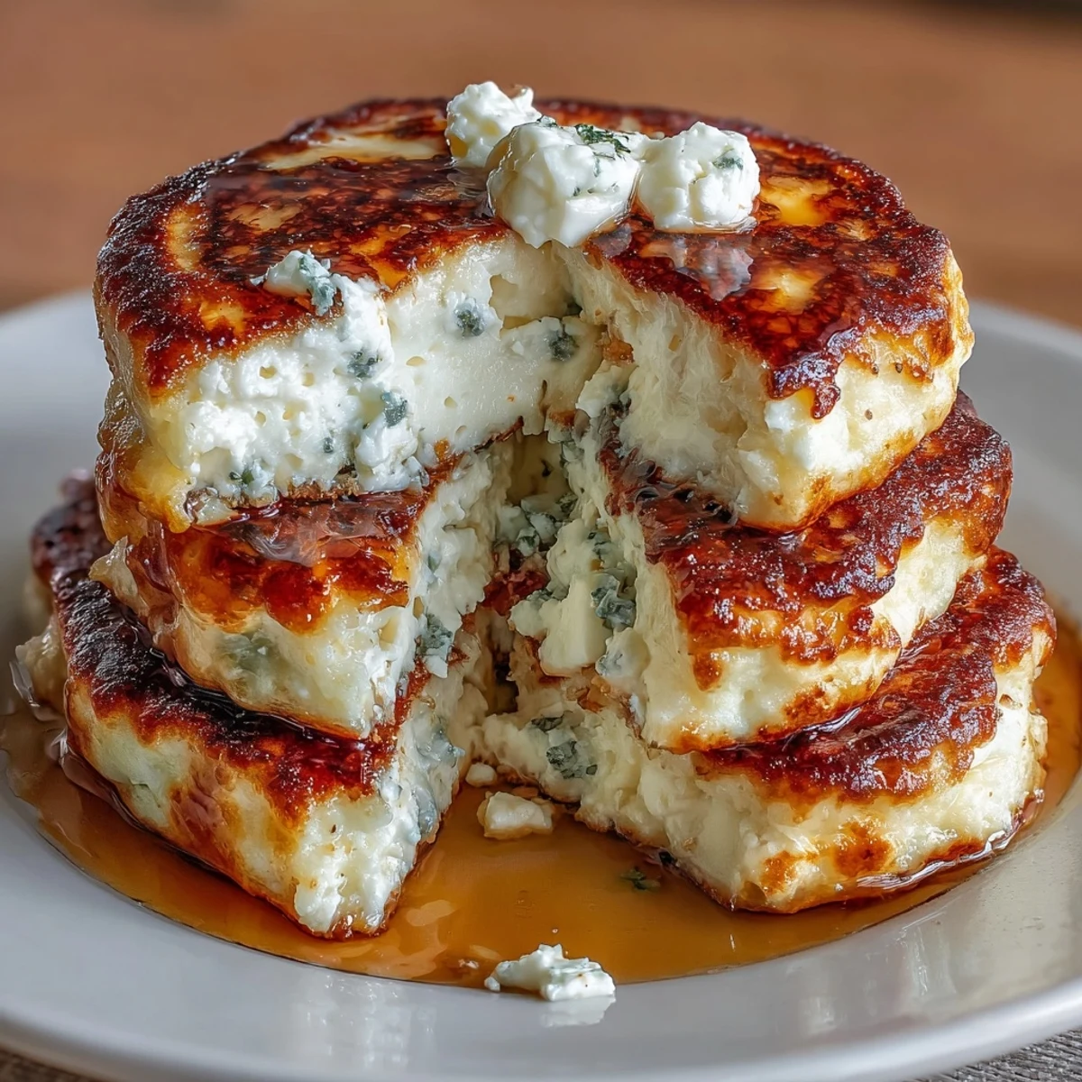 Light and airy cottage cheese pancakes sizzling in a skillet, perfect for a gluten-free, nutritious morning meal.