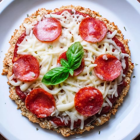 Golden and crispy, flavorful ground beef pizza base topped with mozzarella, ready to serve this classic.