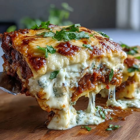 Golden-brown One-Pan Smoky Veggie Lentil Lasagne fresh from the oven, with bubbling cheese and visible layers of lentils and vegetables.  