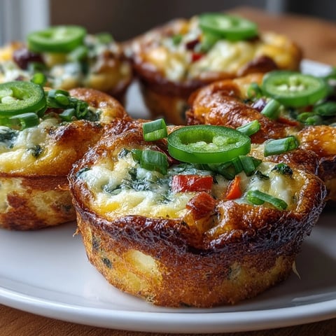 Golden-brown Keto Jalapeño Cheddar Egg Cups rest on a white plate, garnished with fresh cilantro and extra jalapeño slices for a spicy kick.
