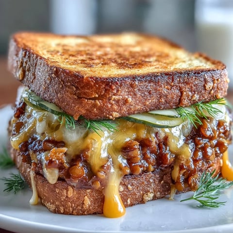 1. Vegan Cheeseburger Lentil Sloppy Joes on Toasted Sourdough, layered with rich lentil filling, melty vegan cheese sauce, and fresh toppings.  