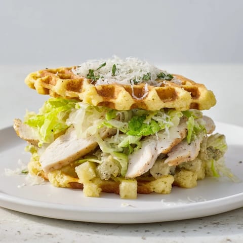 Chicken Caesar Waffle Sandwich