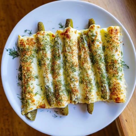 Crispy Melted Cheese Pickle Rolls, perfectly pan-fried, offering a tempting crunch and warm, melty texture.