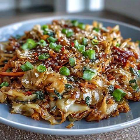 Sizzling Hot and Sour Cabbage in a wok with vibrant red chili paste and julienned carrots.