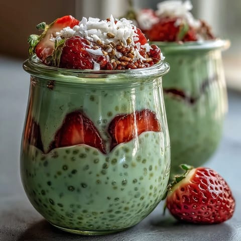 Strawberry Matcha Overnight Oats