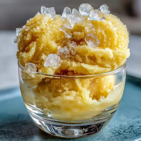 Smooth and icy Limoncello Sorbet, made with three simple ingredients, perfect as a palate cleanser after a rich meal.