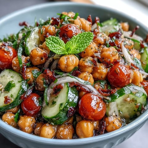 Healthy Easy Cucumber Chickpea Salad