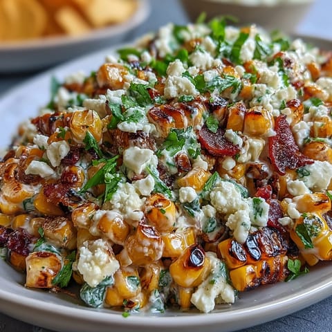 Creamy, tangy Mexican Street Corn Salad, a perfect zesty side dish.