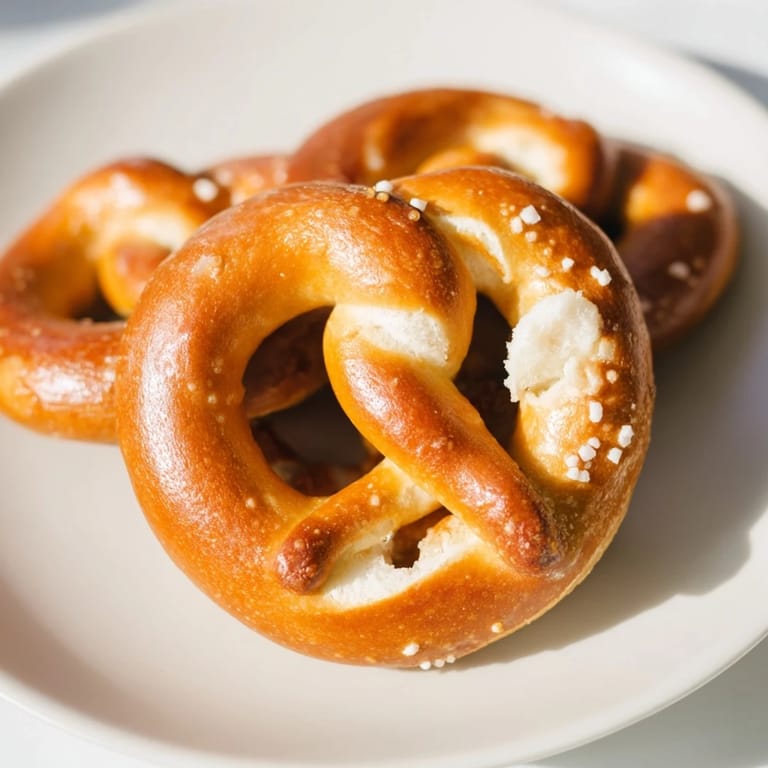 Warm, delicious homemade soft pretzels, invitingly presented with a glistening, golden crust.