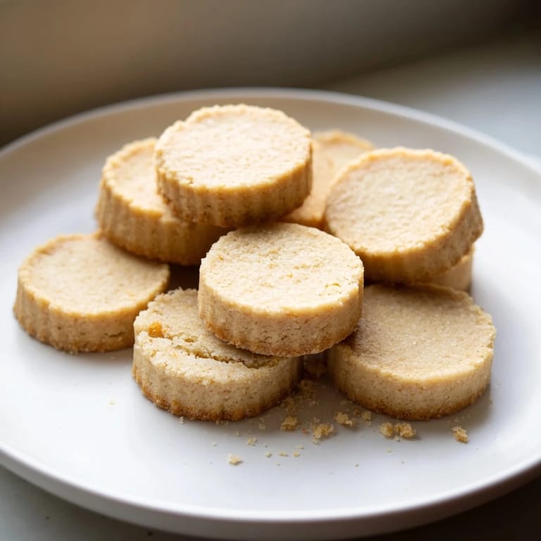 Arrangement of sweet honey butter shortbread cookies, tempting and perfect for a cozy afternoon treat.