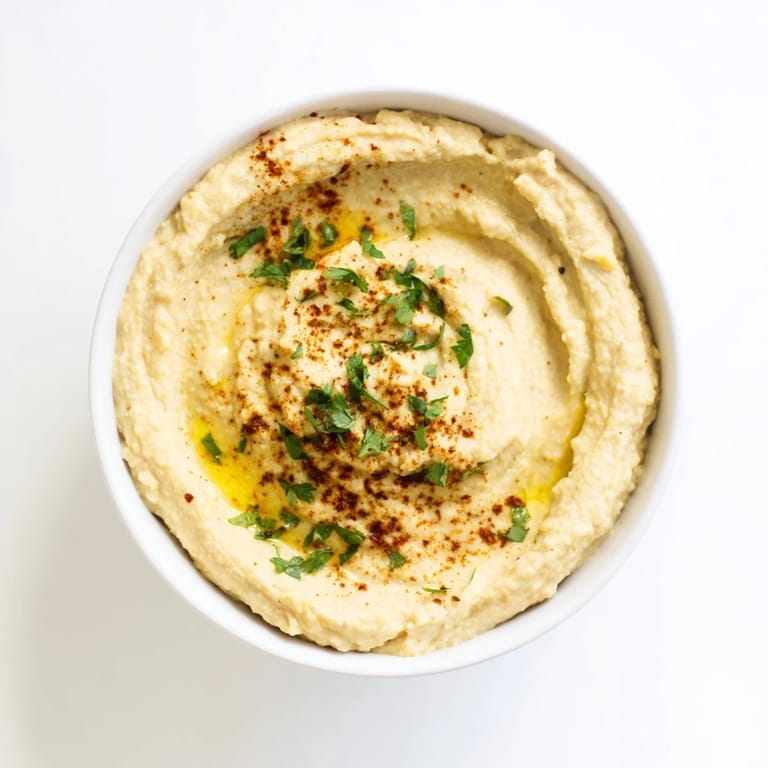 A close-up of smooth, vibrant Perfect 5-Minute Homemade Hummus, perfect for dipping fresh vegetables.