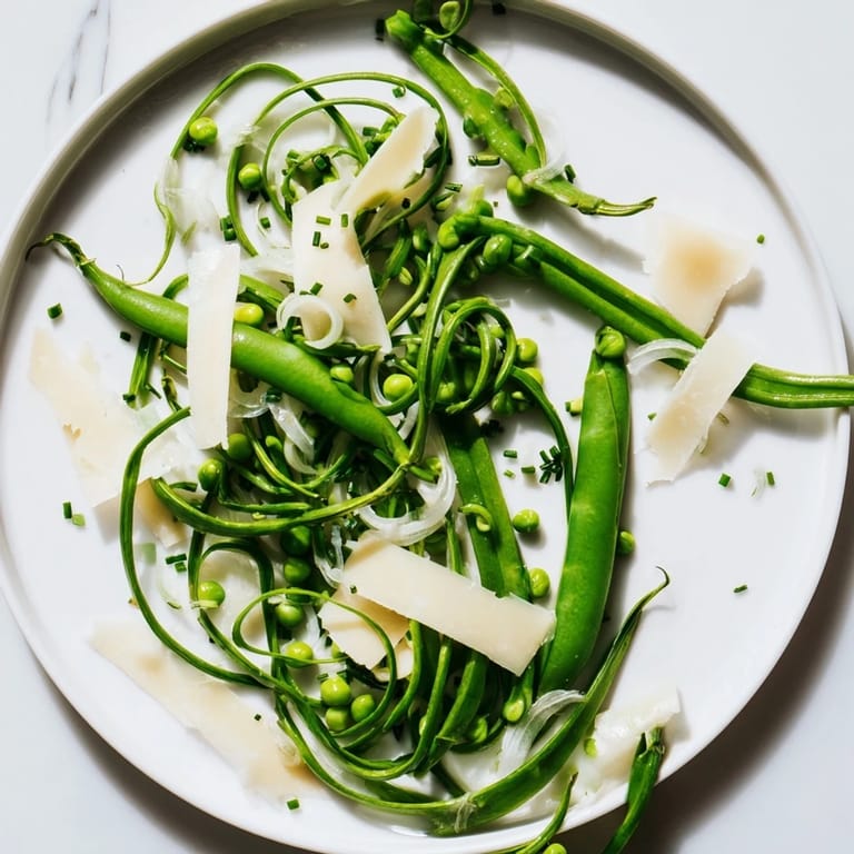 A fresh, bright English Ivy salad featuring crisp green beans and a light lemon vinaigrette.
