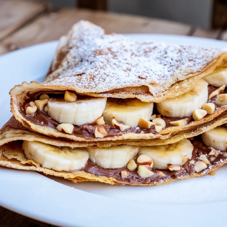 Crispy-edged banana Nutella wrap: a quick dessert with caramelized edges and fresh banana slices.