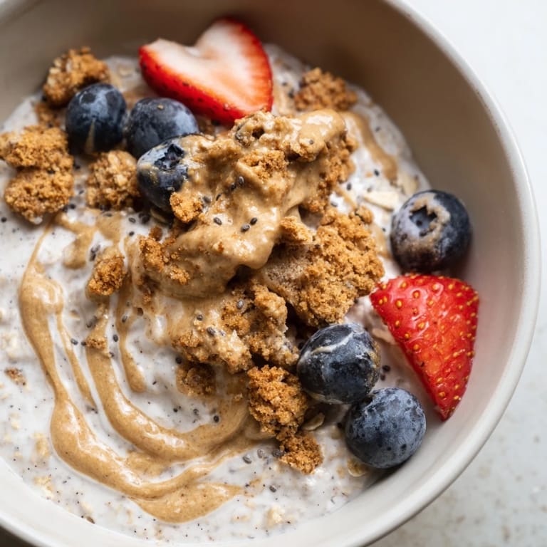 Indulge in a scrumptious bowl of Overnight Oats Gourmet Makeover, a layered breakfast delight.