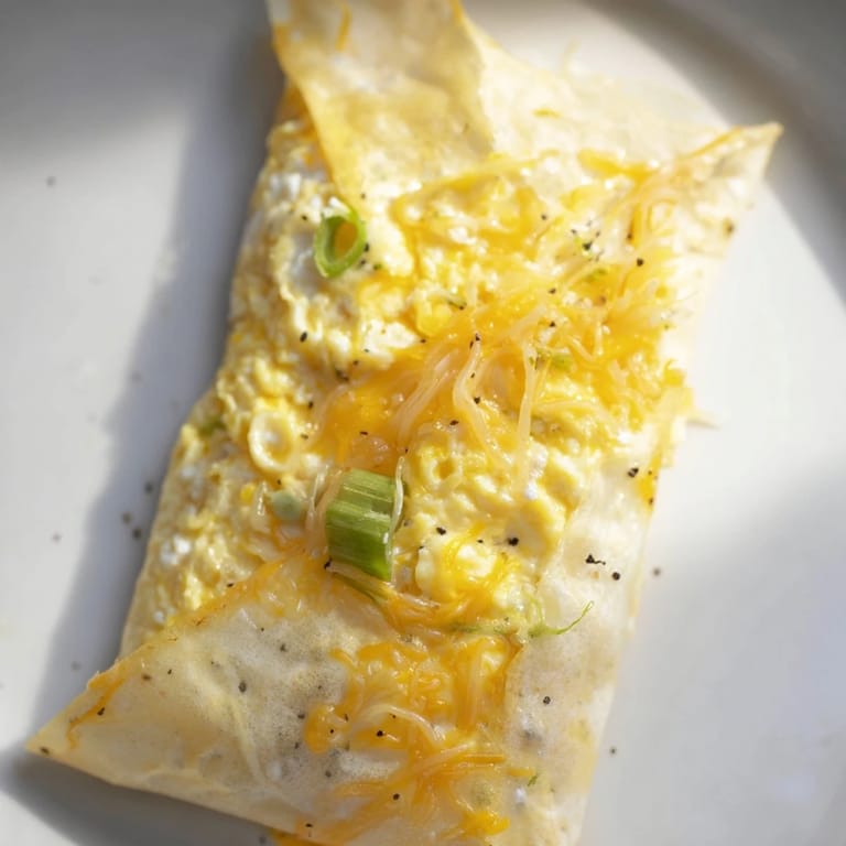 Warm, melty cheese and fluffy egg inside a perfectly fried Rice Paper Egg & Cheese Fold.