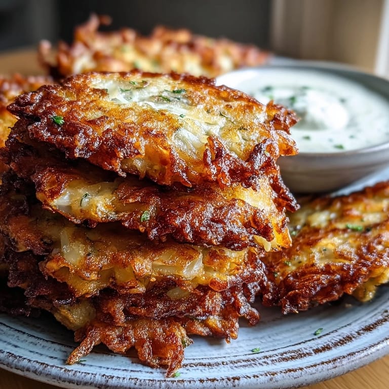 A close-up of Cabbage Fritters with Dipping Sauce highlighting the crunchy exterior and soft, vegetable-filled interior.