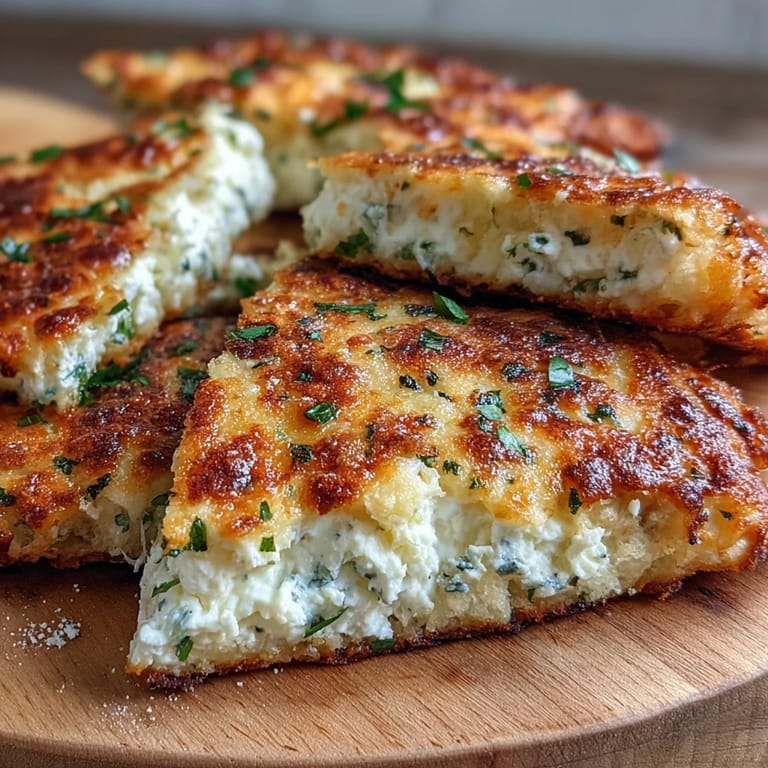 Golden, homemade Fluffy Cottage Cheese Flatbreads are stacked high, perfect for wrapping around fresh veggies or spreading with hummus for a quick meal.