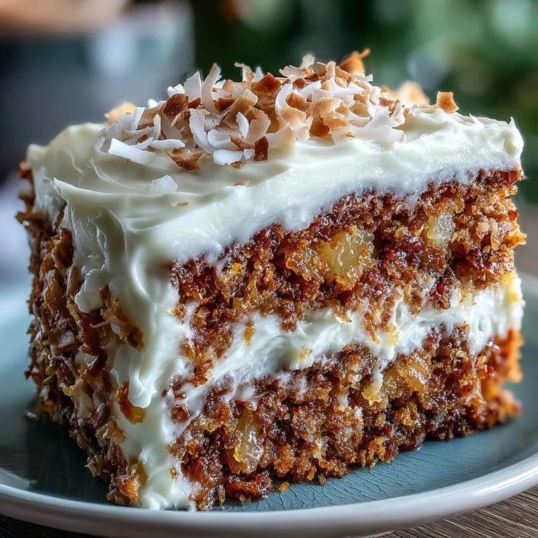 A fork lifts a bite of Christmas Hawaiian Carrot Pineapple Cake revealing tender carrots and pineapple in the crumb.