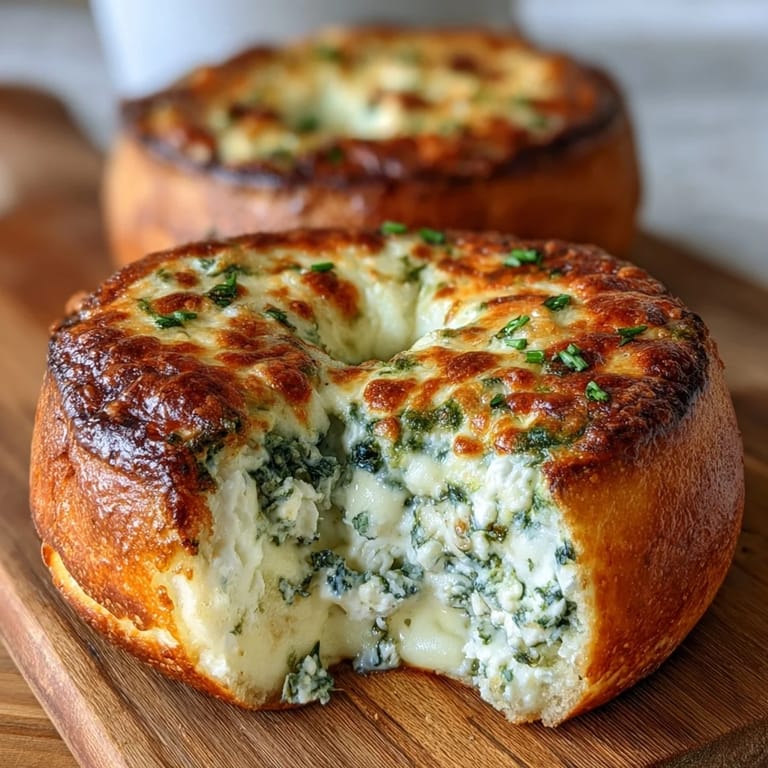 Chewy homemade flagels loaded with cottage cheese, spinach, and mozzarella for a savory, high-protein breakfast or snack.
