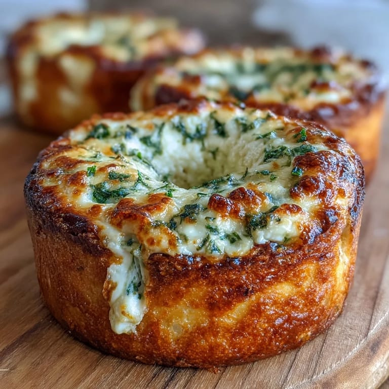 Savory spinach and mozzarella cottage cheese flagels baked to golden perfection, ideal for a healthy vegetarian meal.