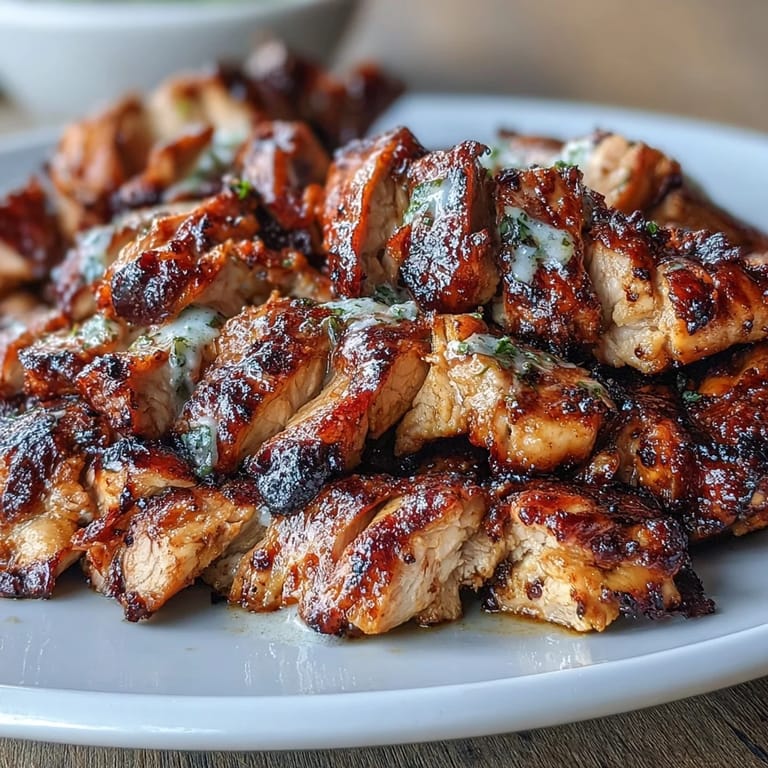 Golden grilled chicken shawarma with aromatic spices, drizzled with homemade garlic sauce and crisp veggies.  