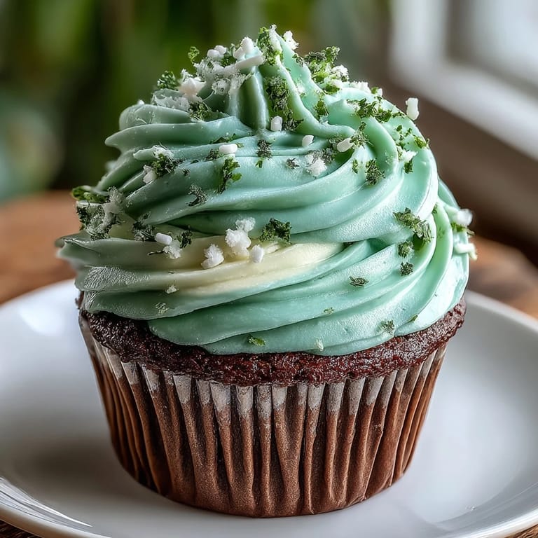 Vibrant green velvet cupcakes with rich vanilla frosting and optional shamrock sprinkles, making them a delightful St. Patricks Day treat for all ages.