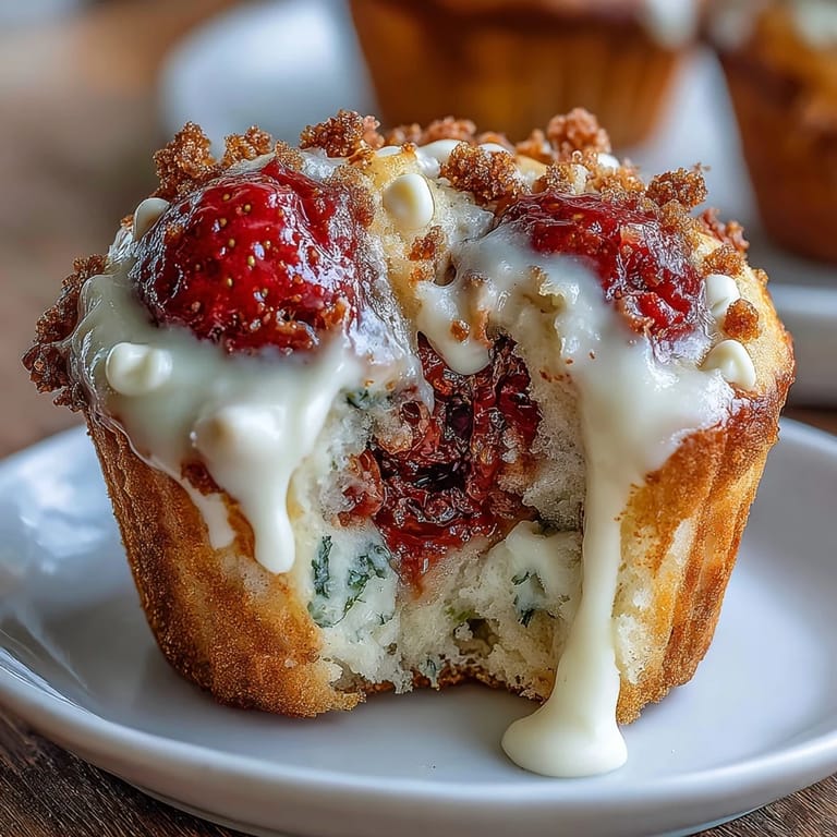 2. Soft muffins filled with juicy strawberries and creamy white chocolate chips, ideal for a sweet morning treat.  