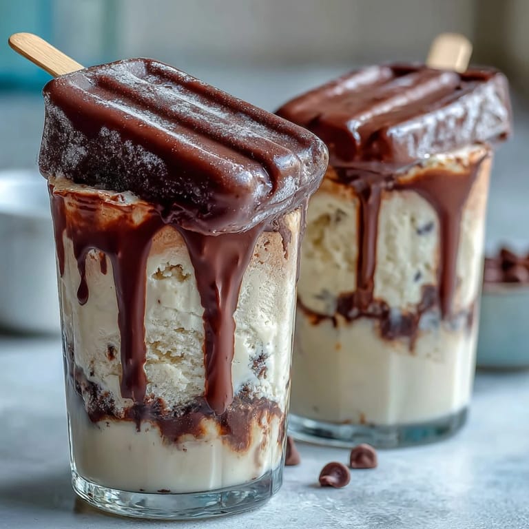 Coffee-infused vanilla fudge pops with luscious chocolate ribbons, a refreshing dessert perfect for hot summer days.