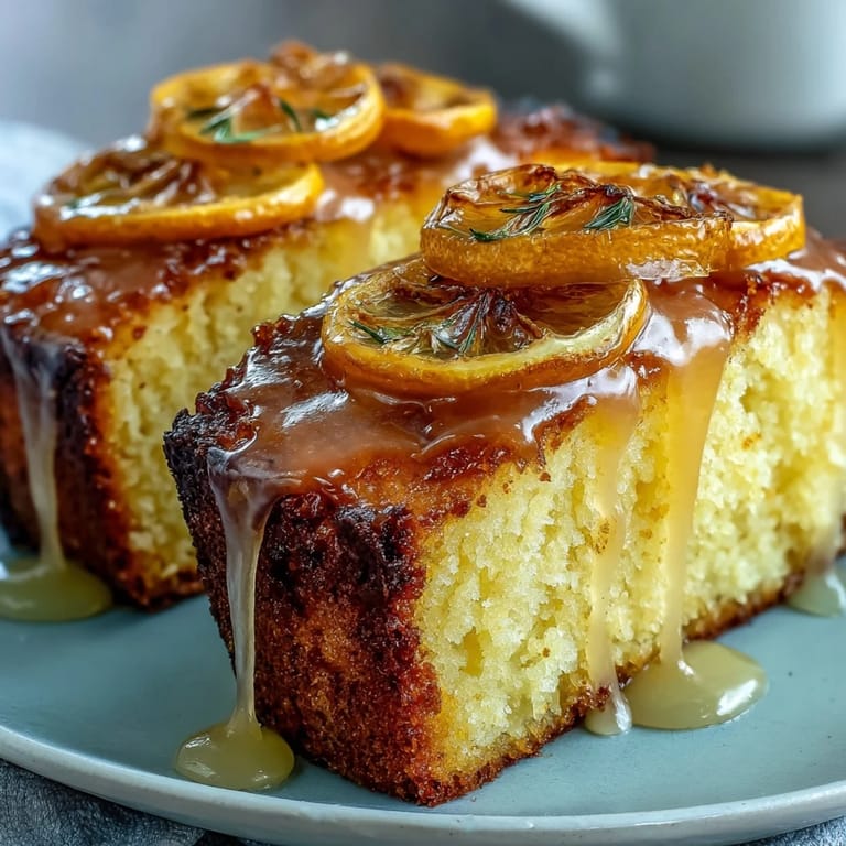 A slice of limoncello pound cake with lemon glaze, infused with citrus and Italian liqueur, served with berries.