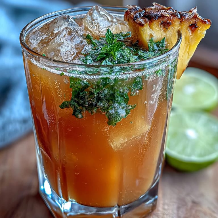 Refreshing Pineapple Basil Agua Fresca in a clear pitcher, showcasing golden pineapple juice infused with aromatic basil leaves.