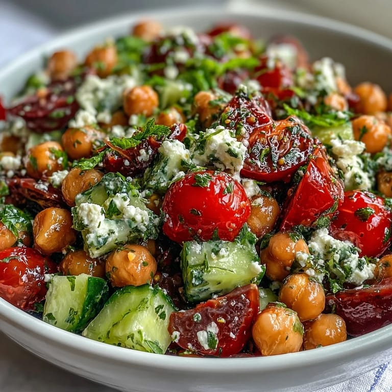Bright and refreshing Cold Chickpea Salad with Lemon Herbs, perfect for a light summer meal or picnic.