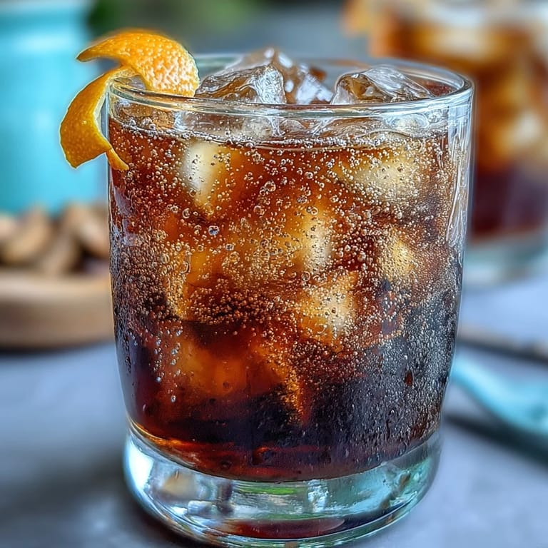 Smooth cold brew coffee tonic infused with fresh orange zest, perfect for brunch or afternoon refreshment.