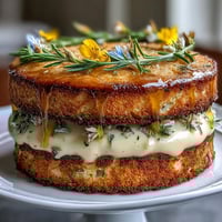 Delicate Spring Cake with Pressed Edible Flowers and Lemon Curd, layered with tangy lemon filling and creamy whipped frosting, perfect for seasonal celebrations.